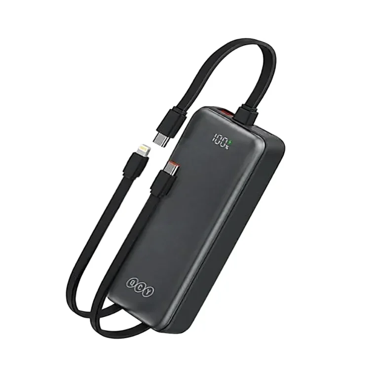 QCY PB10H 10000mAh Power Bank with 3 Built-in Cables